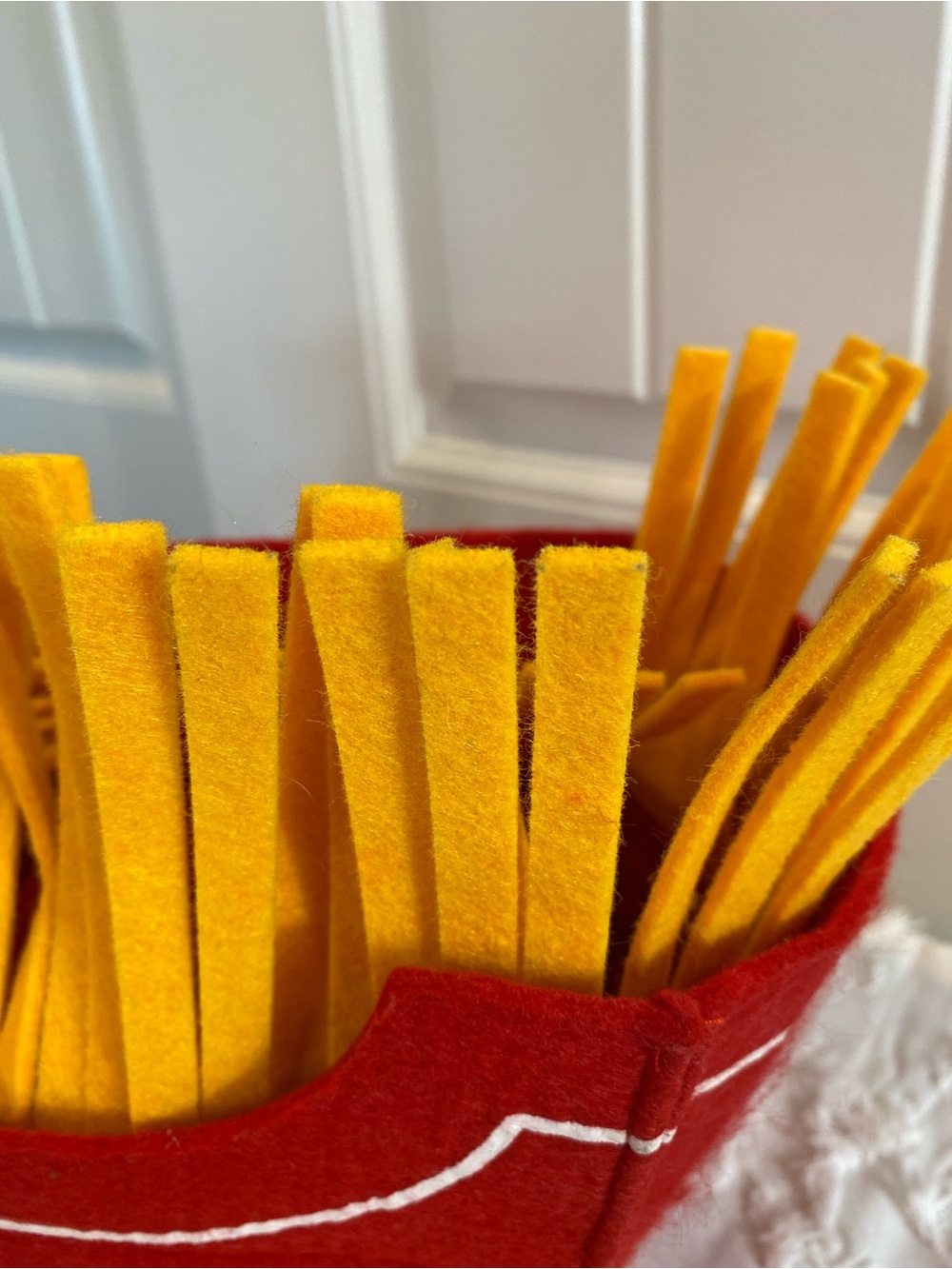 Red Felt Fry Hat with Yellow Fringe - Picture 5 of 12